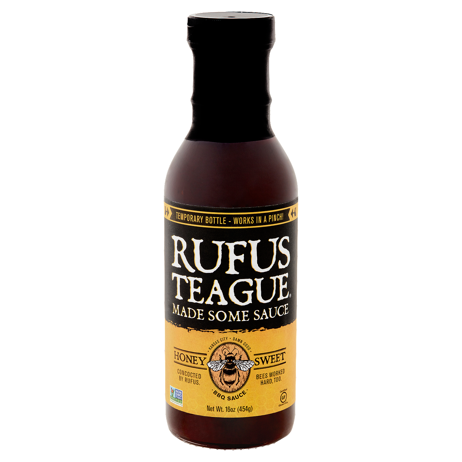 Sốt barbecue nướng thịt rufus teague honey sweet bbq sauce, chai 454g