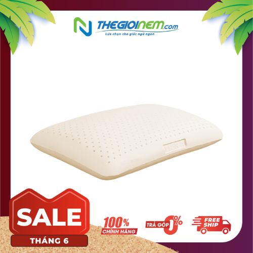 Combo 2 gối nằm cao su thiên nhiên liên á oval 45x65x12cm độ đàn hồi cao, êm ái ,nâng đỡ tốt.