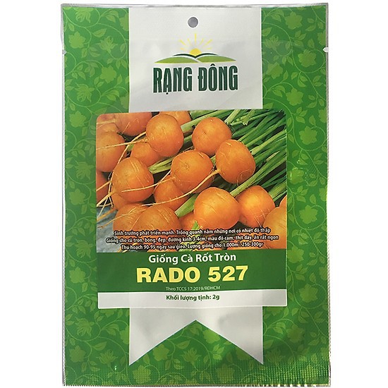 2 gram hạt giống cà rốt củ tròn rạng đông