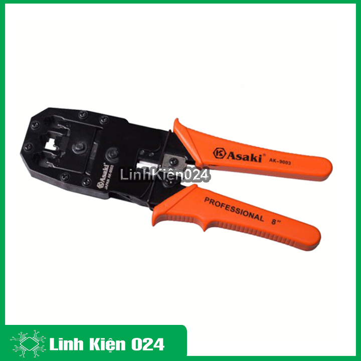 Kìm bấm dây mạng Asaki AK-9003 lực bấm mạnh, tay cầm bằng nhựa cao cấp