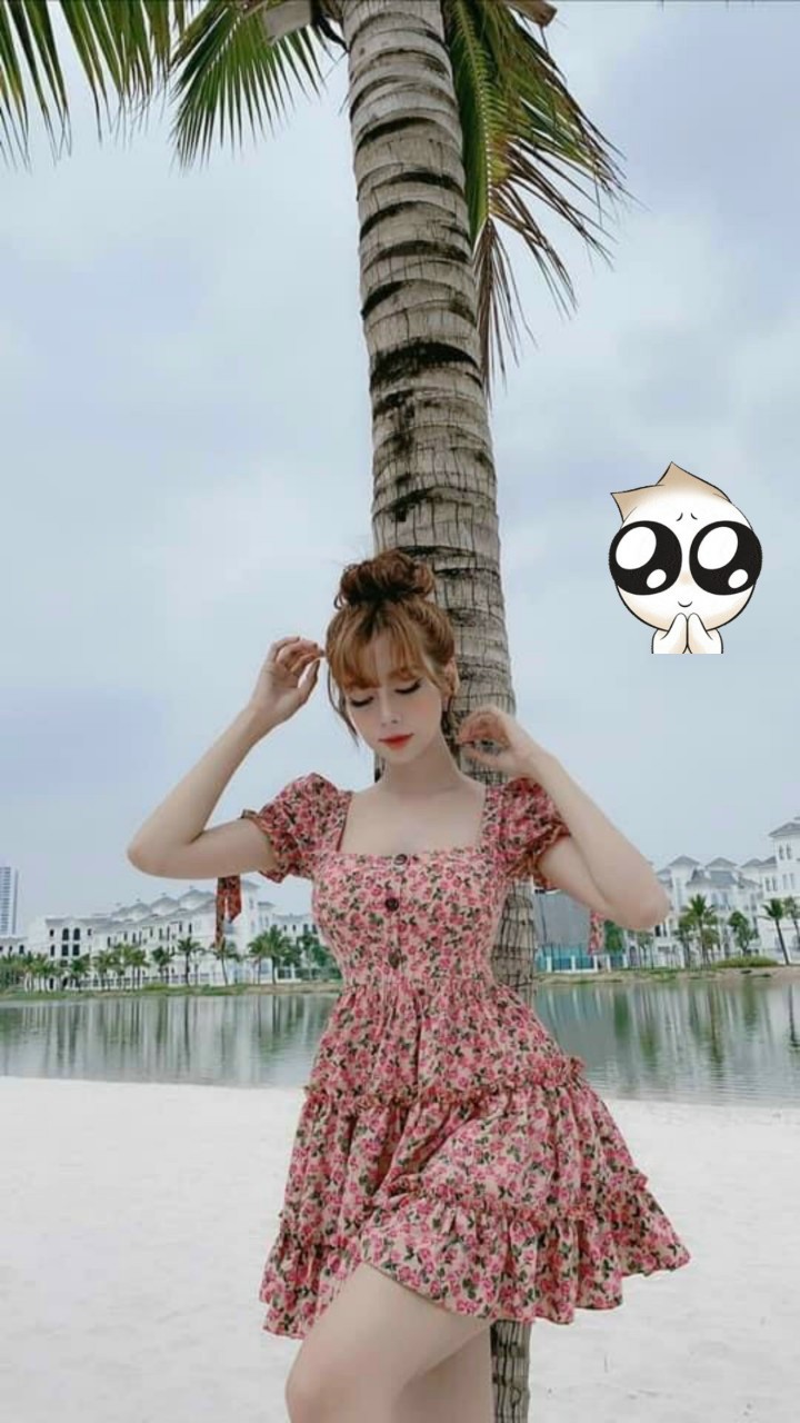 Đầm xòe hoa nhí-HC#damnu