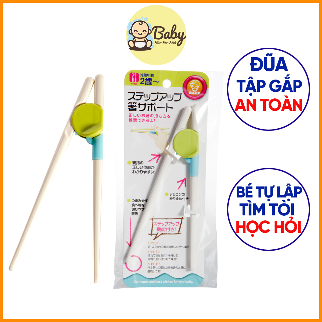 Đũa Tập Ăn Cho Bé Nhựa Cao Cấp An Toàn Cho Trẻ Nhỏ Hàng Xuất Nhật Đồ Dùng Mẹ Bé BabyRice 069