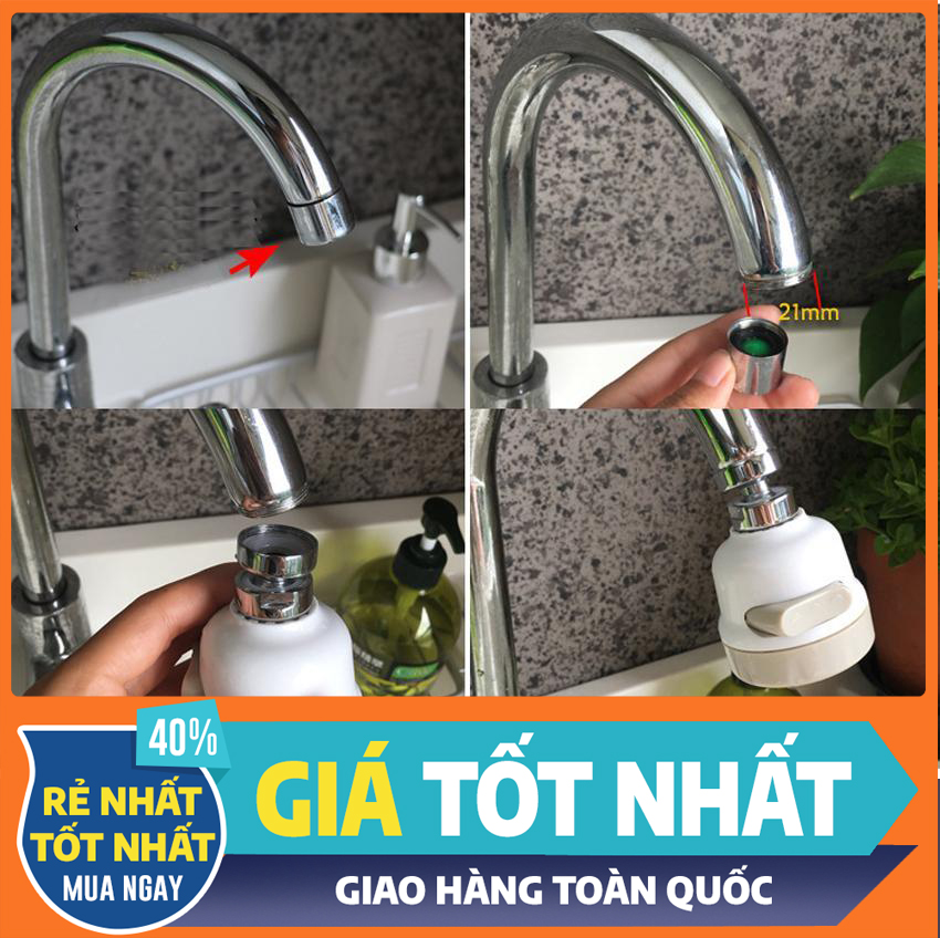 Đầu Vòi Nước Tăng Áp Điều Hướng Xoay 360 Độ, 3 Chế Độ, Tiện Lợi ,Tiết Kiệm Nước, Phù Hợp Với Nhiều Loại Vòi