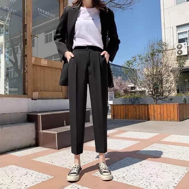 Quần baggy gấu bằng- quần baggy 1 cúc- quần baggy đi học -
