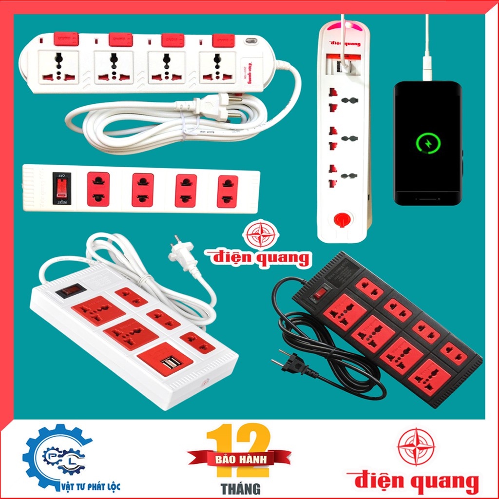 Ổ cắm điện điện quang - ổ điện 2 lỗ - 3 lỗ - 4 lỗ - 5 lỗ - 6 lỗ - 8 lỗ - ổ điện dài 2m/5m