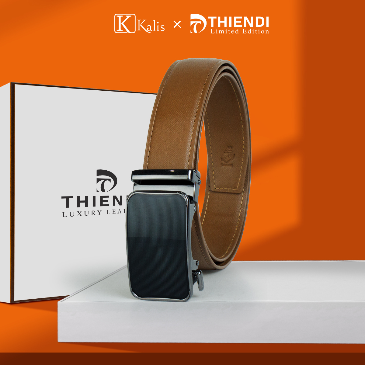 Thắt lưng nam công sở trung niên da bò cao cấp hàng hiệu Kalis x Thiendi BCSA2A2