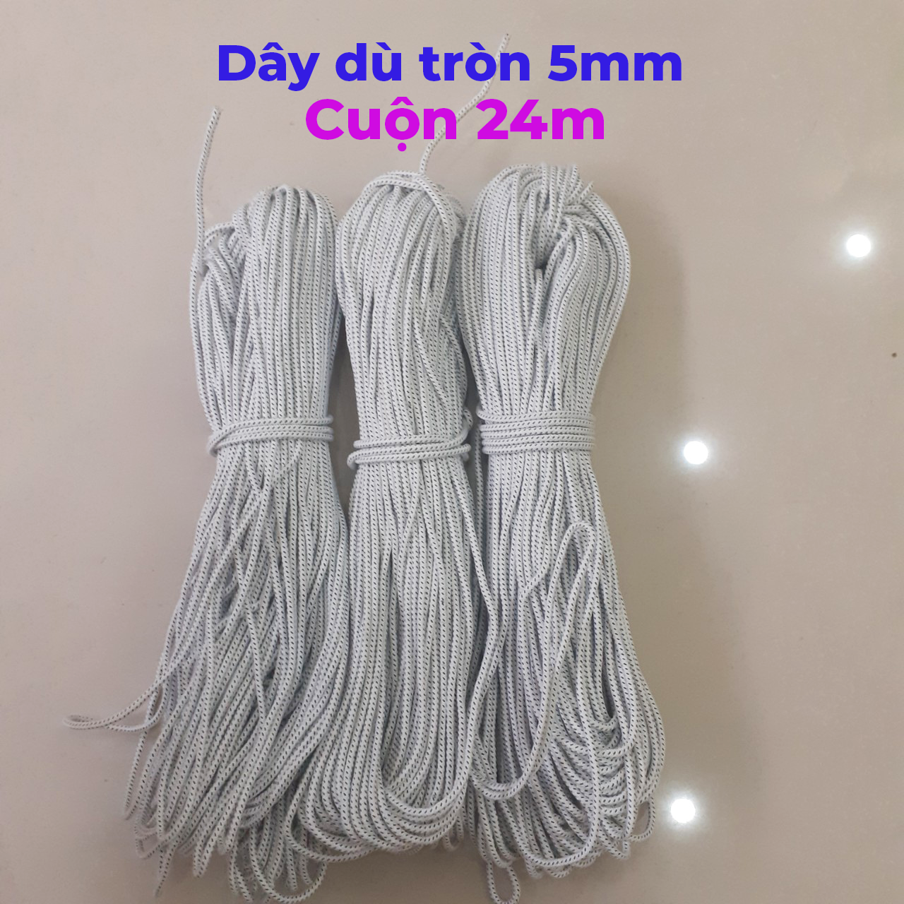 Dây dù 5mm, cuộn 24m, bền đẹp, tiện lợi
