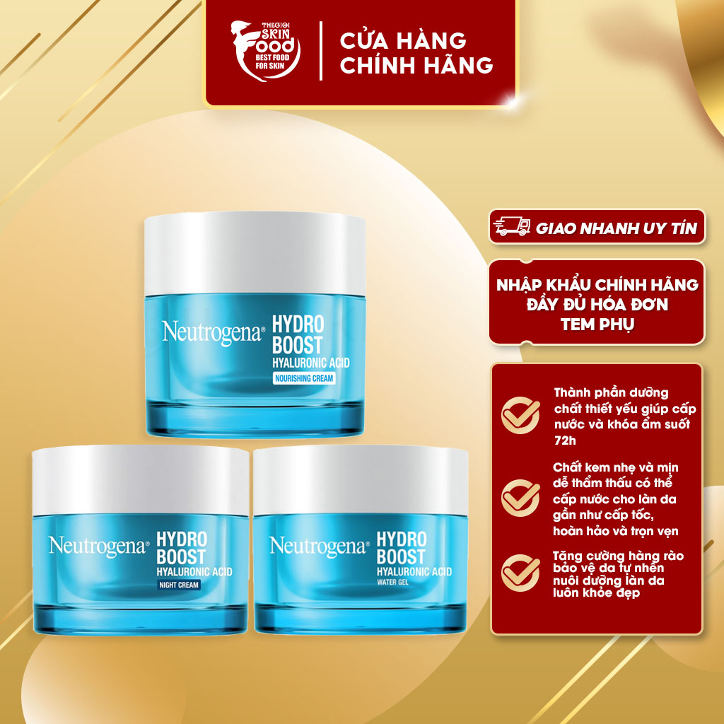 Mặt Nạ Ngủ, Kem Dưỡng Ẩm Cấp Nước Neutrogena Hydro Boost Water Gel & Hydro Boost 3D Sleeping Mask
