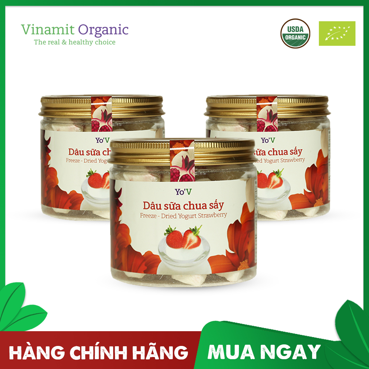 Sữa chua sấy YoV VINAMIT DÂU 60g