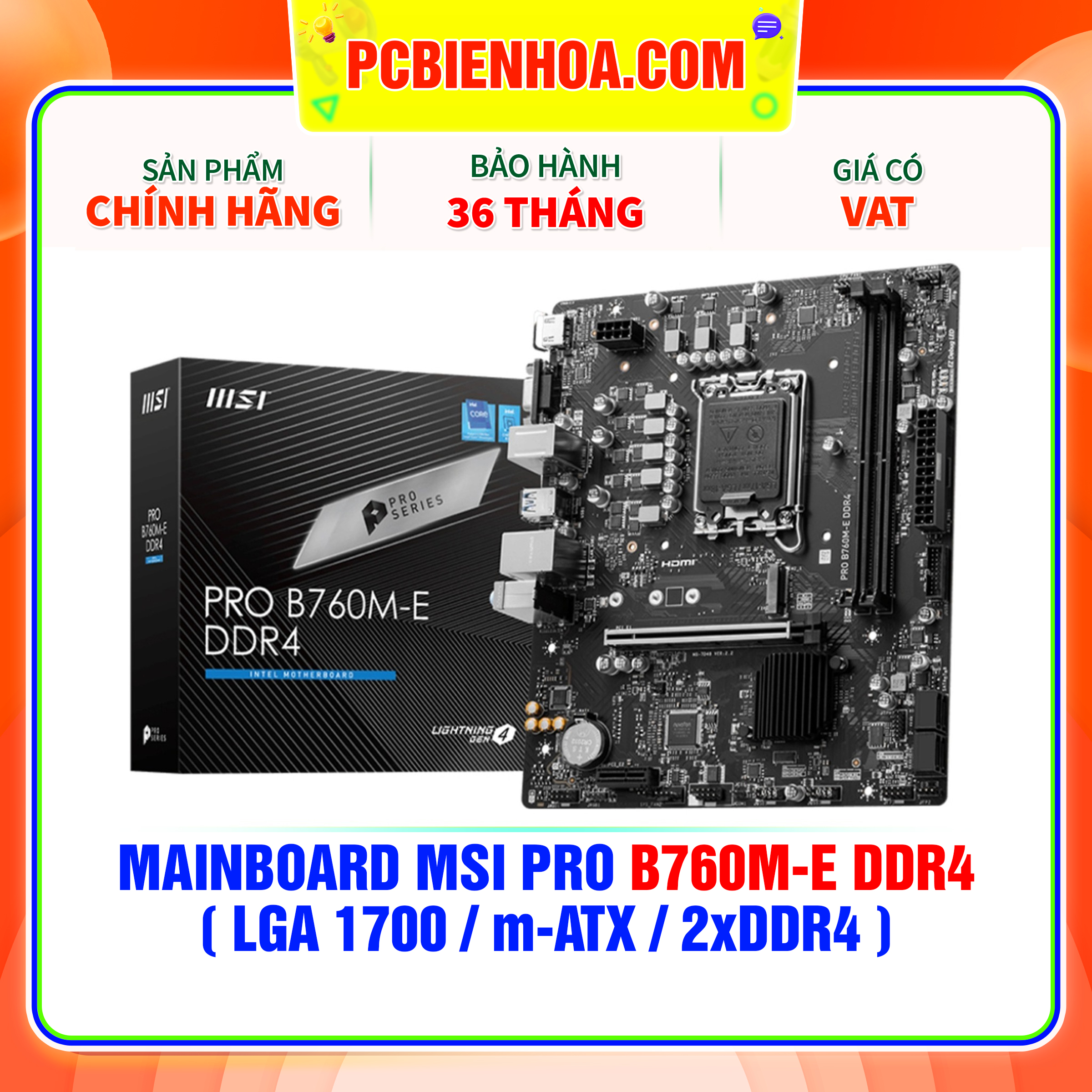 MAINBOARD MSI PRO B760M-E DDR4  LGA 1700 m-ATX 2xDDR4