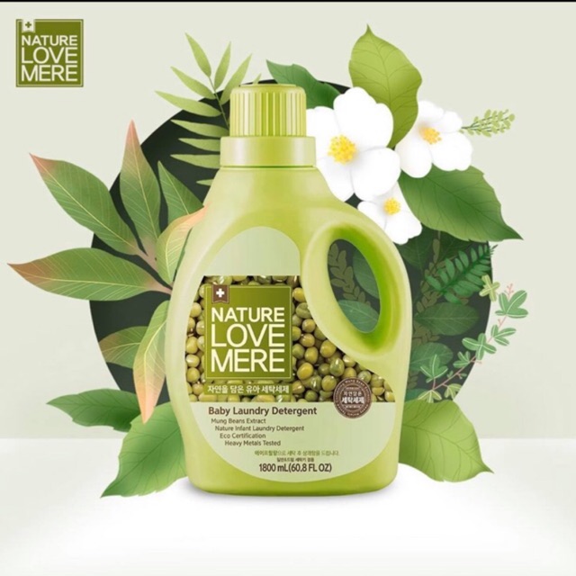 [HCM]Nước giặt Nature Love Mere hương đậu xanh Mungbean Chai 1.8L