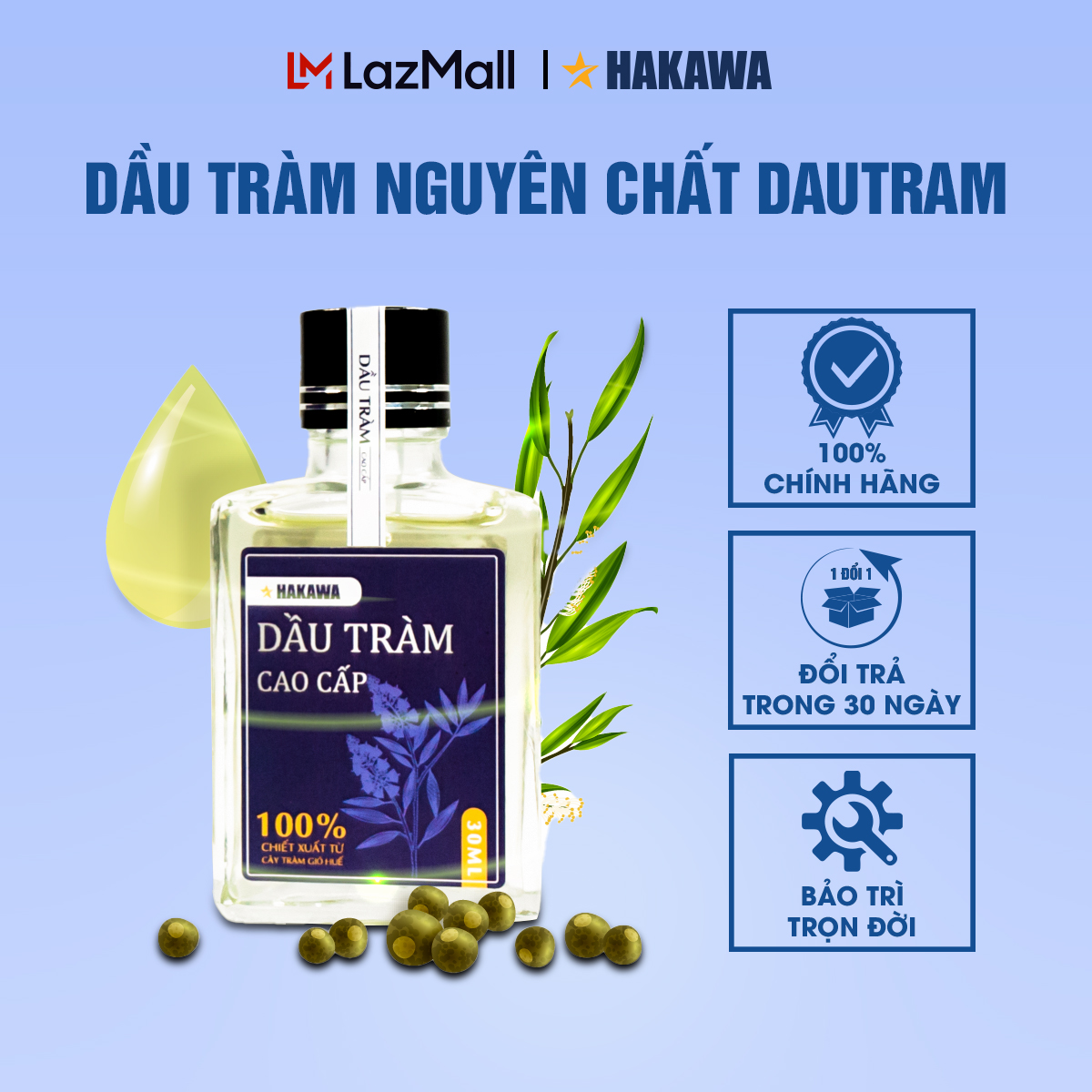 Tinh dầu tràm huế nguyên chất hakawa - hàng chính hãng