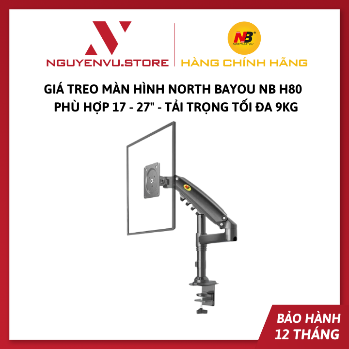 Giá treo màn hình North Bayou NB H80 - Phù hợp 17 - 27" - Tải trọng tối đa 9Kg - Hàng Chính Hãng