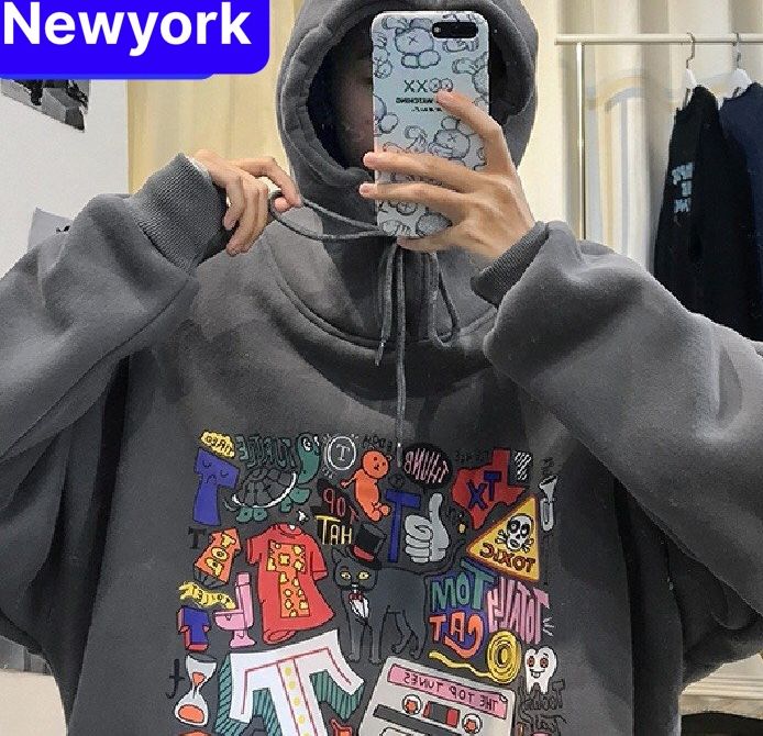 Áo khoác hoodie nam nữ harajuk nhật bản chất nỉ vải dày phom from rộng cao cấp hàn quốc-new york fashion