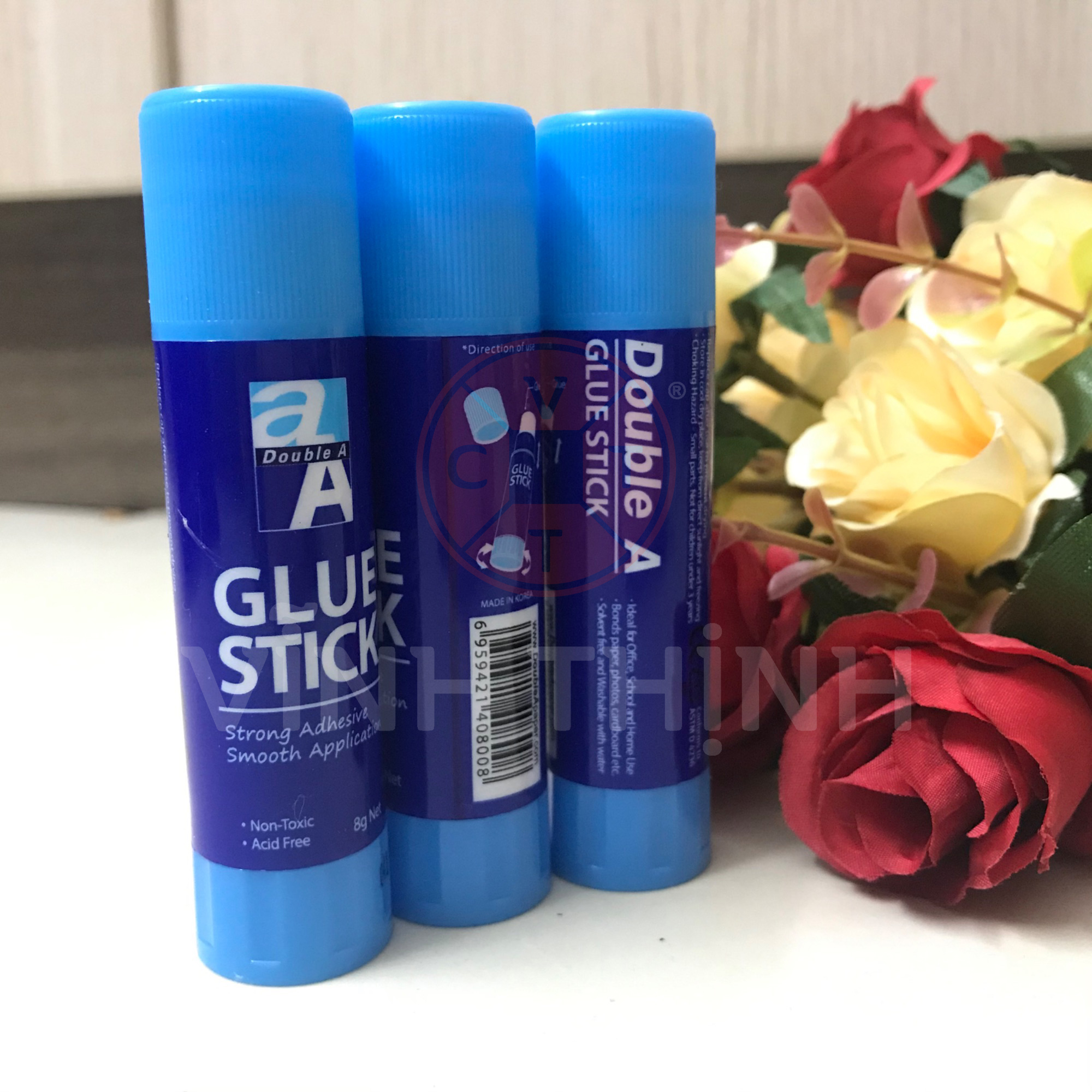 Keo Dán Giấy, Hồ khô DoubleA 8g, Hồ dán giấy/keo khô Double A . Mua 1hộp tặng 1hộp dạ quang . Keo khô, keo dán giấy khô, Glue Stick 8g. Keo khô dùng dán giấy, Hồ dán giấy, keo dán