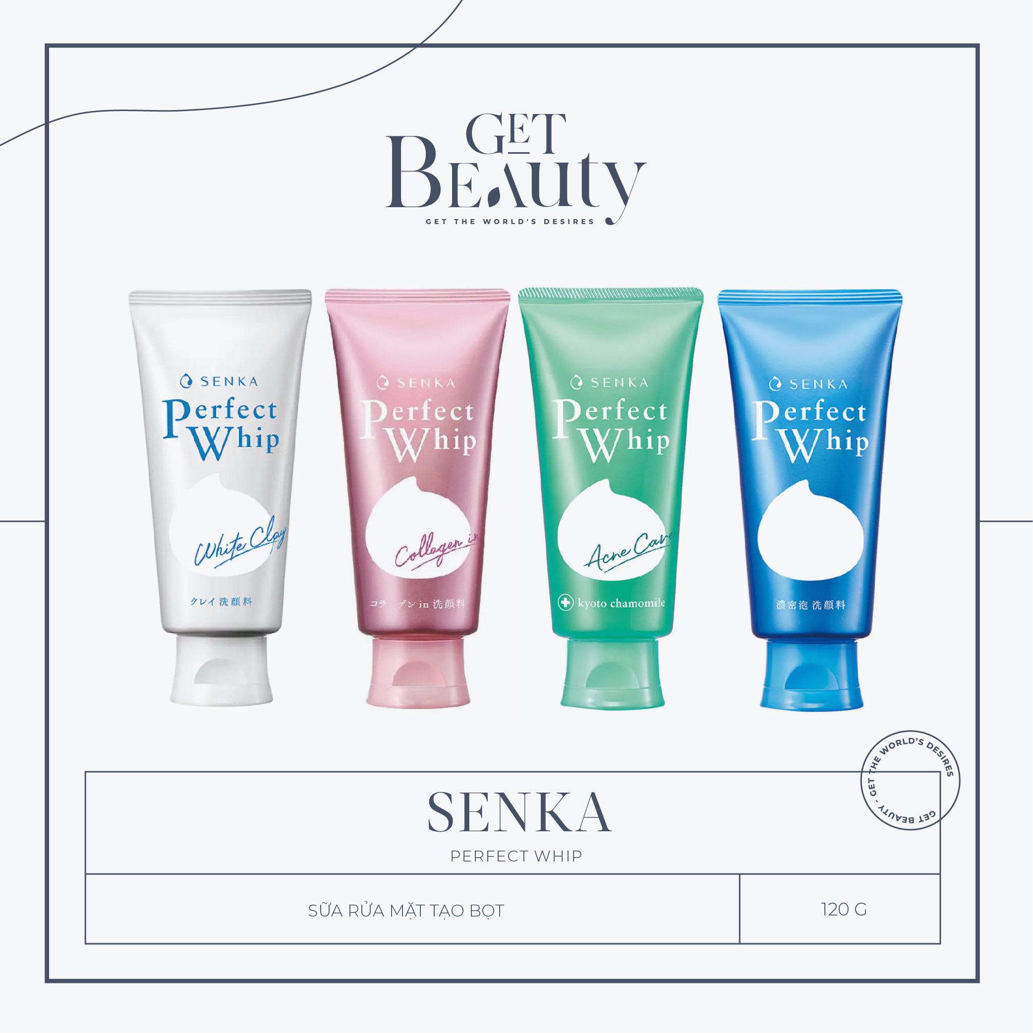 SỮA RỬA MẶT TẠO BỌT SENKA PERFECT WHIP 120G COLLAGEN | CLAY | ACNE CARE | GEL