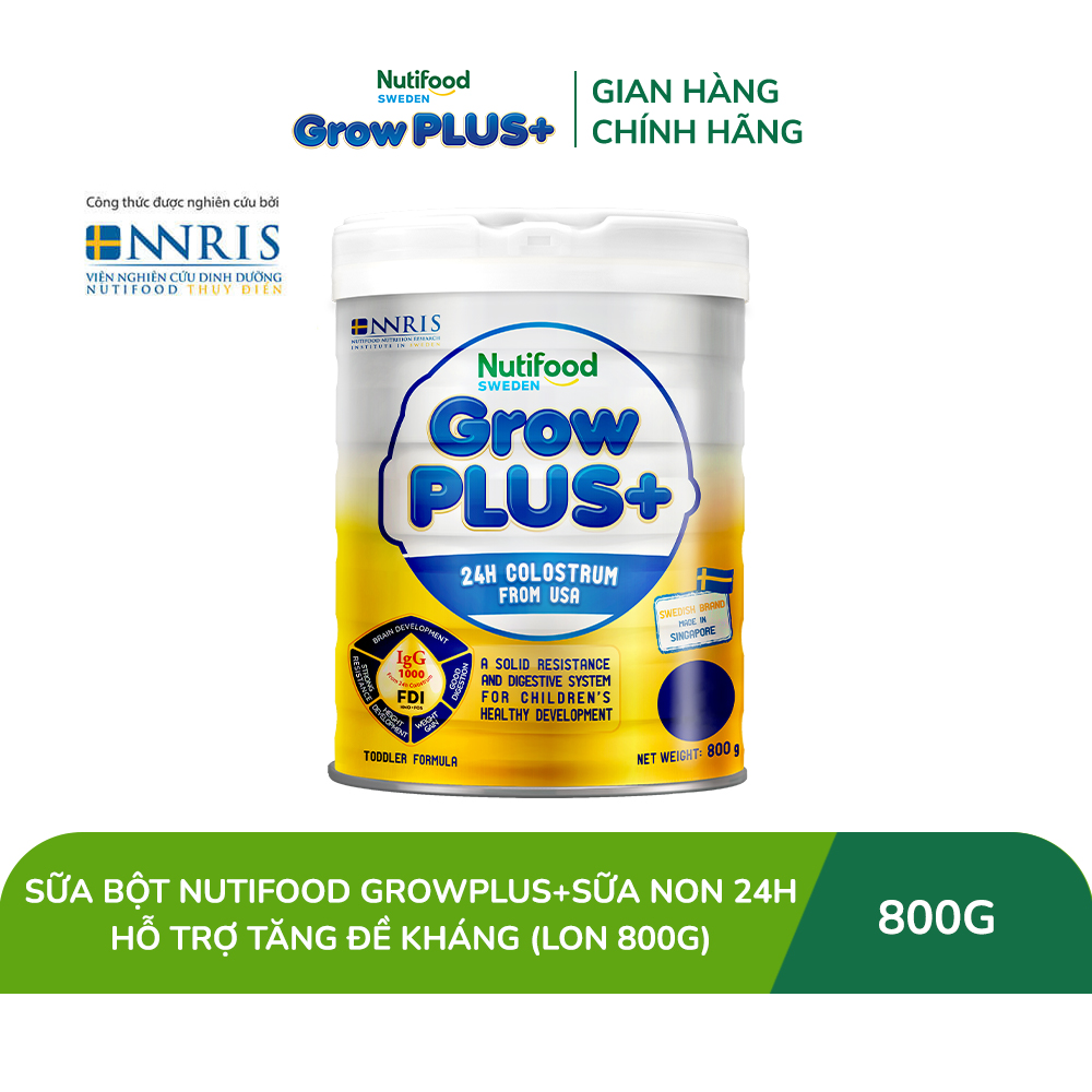 Sữa bột Nutifood GrowPLUS+ Sữa Non 24h - Hỗ Trợ Tăng Cường Đề Kháng (Lon 800g)