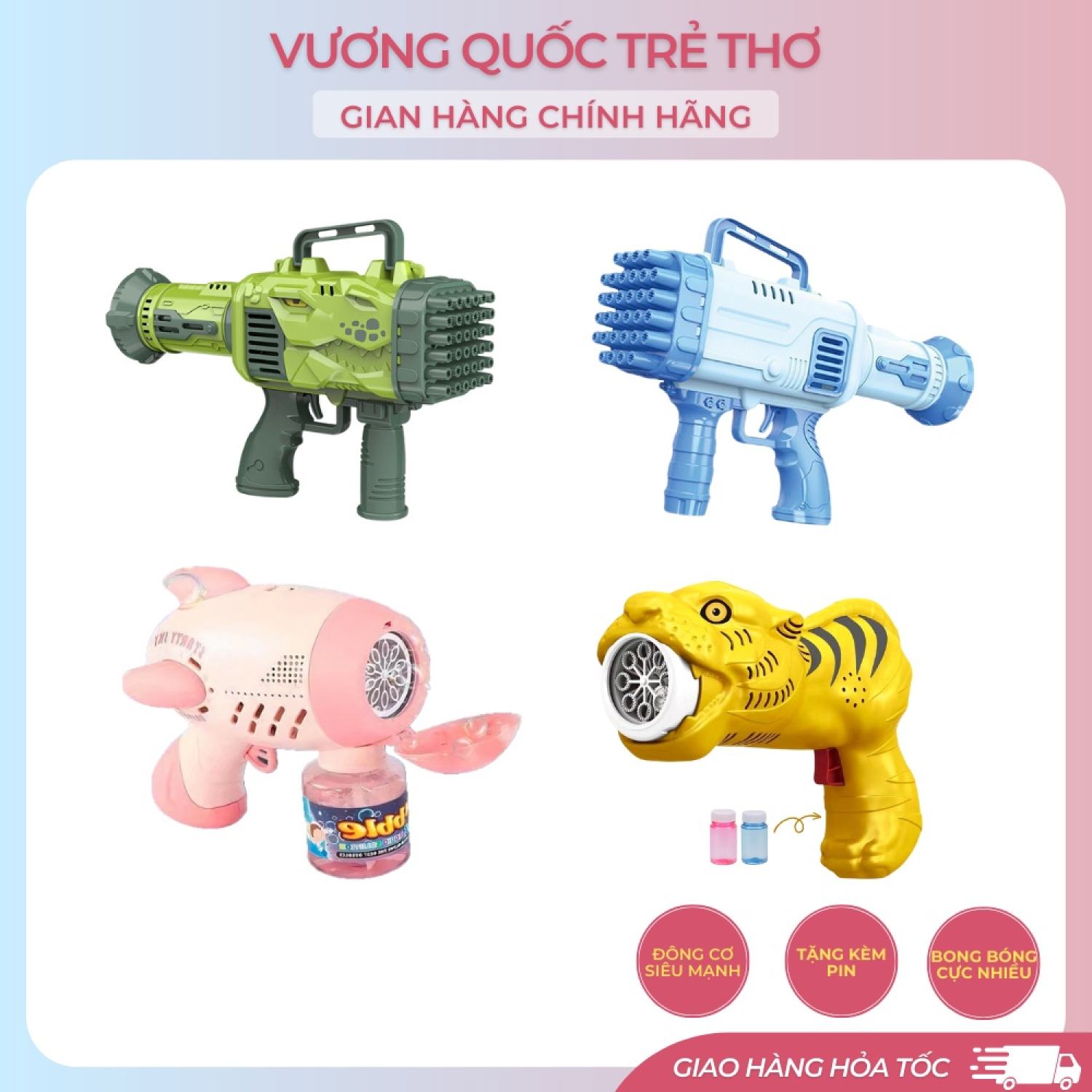 Súng bắn bong bóng xà phòng 23 25 32 36 45 nòng siêu mạnh vuongquoctretho , sung ban bonɡ bonɡ cho bé