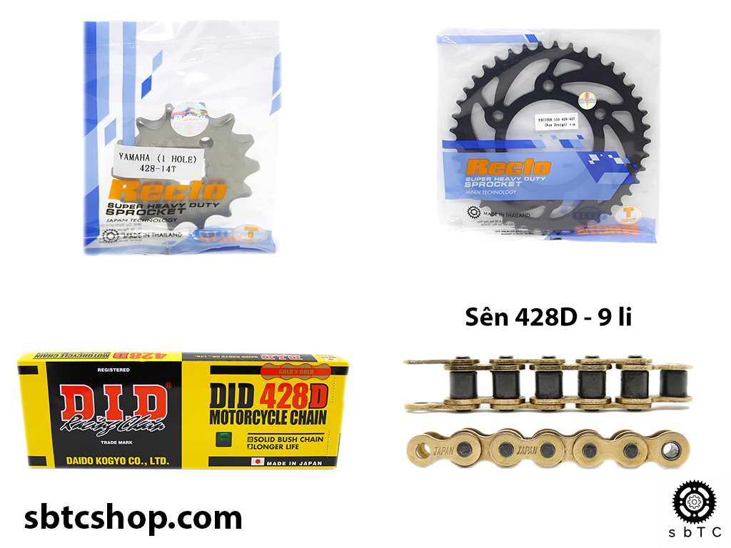 Nsd nhông dĩa recto sên did vàng exciter 150