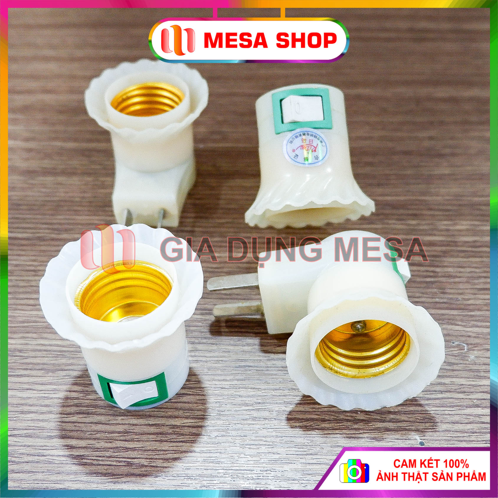 Đuôi bóng đèn E27 có công tắc phích cắm ổ điện tiện dụng, đuôi đèn công tắc, phích cắm đuôi đèn