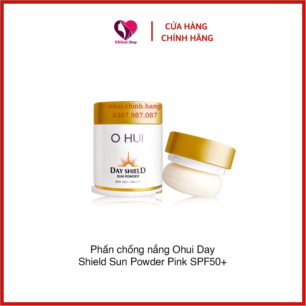 Phấn chống nắng ohui day shield sun powder pink spf 50+ /pa+++ 20g