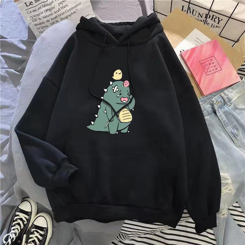 [HCM]Áo hoodie in hình con khủng long bị thương  khóc nhè siêu đáng yêu mẫu mới siêu hót  chất nỉ dày dặn  mũ to