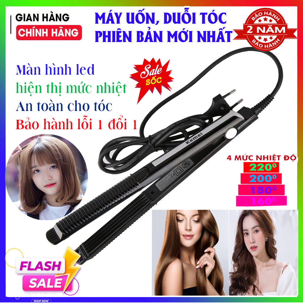 Máy ép duỗi uốn xoăn tóc mini đa năng chính hãng cao cấp Máy uốn duỗi tóc mini 3 in 1, máy bấm tóc, máy uốn xù tạo kiểu tóc 3 chức năng: duỗi, uốn, bấm tạo kiểu tóc,