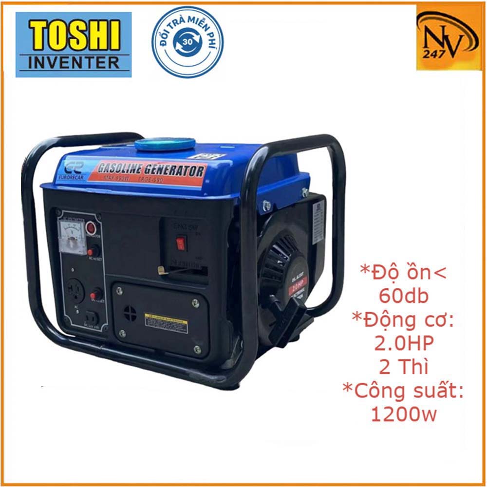 Máy phát điện mini gia đình 220v chạy xăng 1200w máy nổ 2 thì