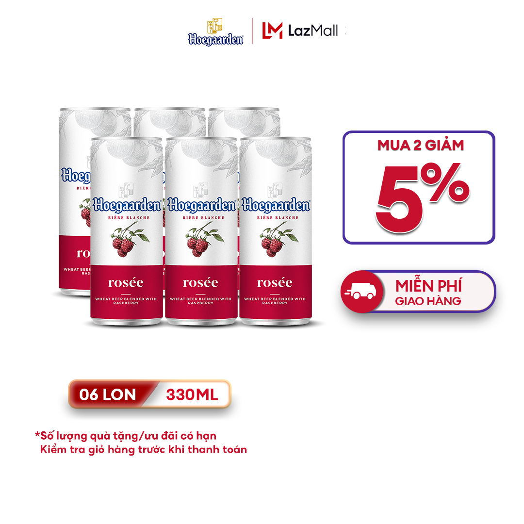 Lốc 6 lon Hoegaarden Rosee (330ml/lon)
