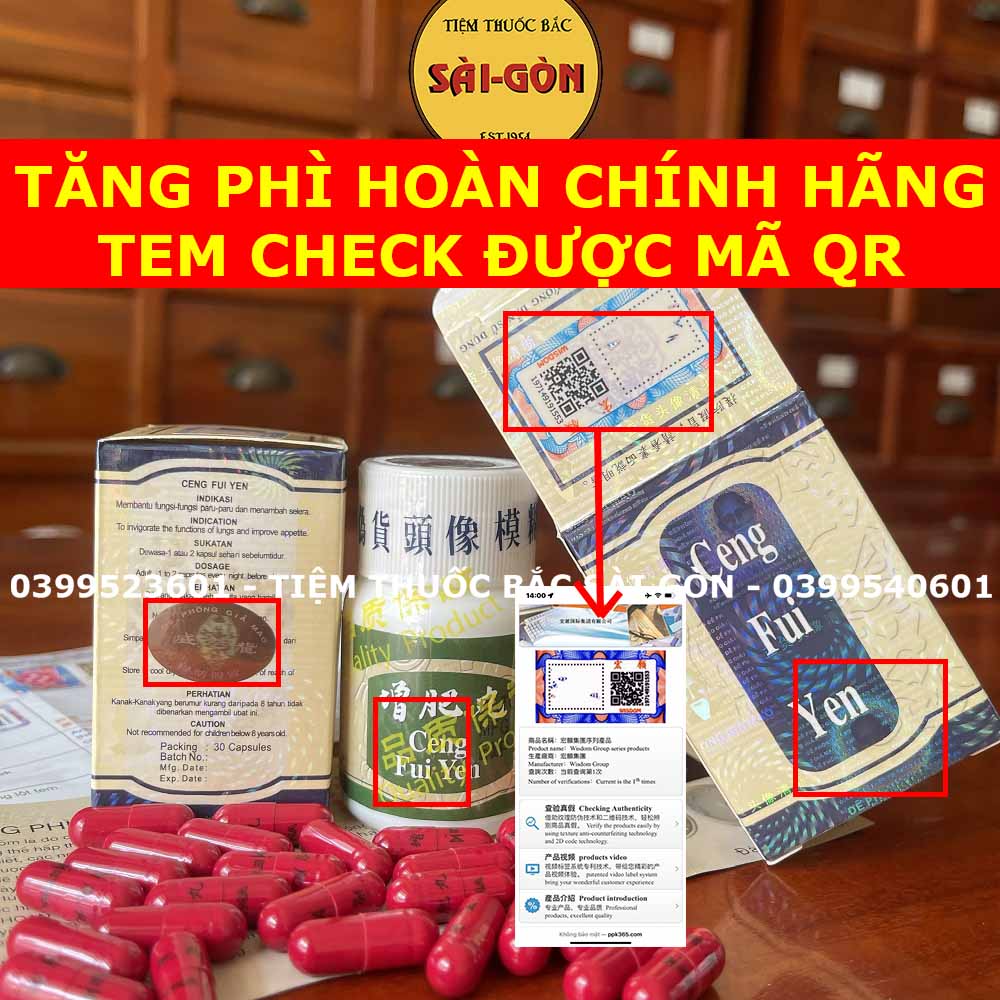 Tăng phì bổ hoàn chiếu ceng.fui.yen 30 viên