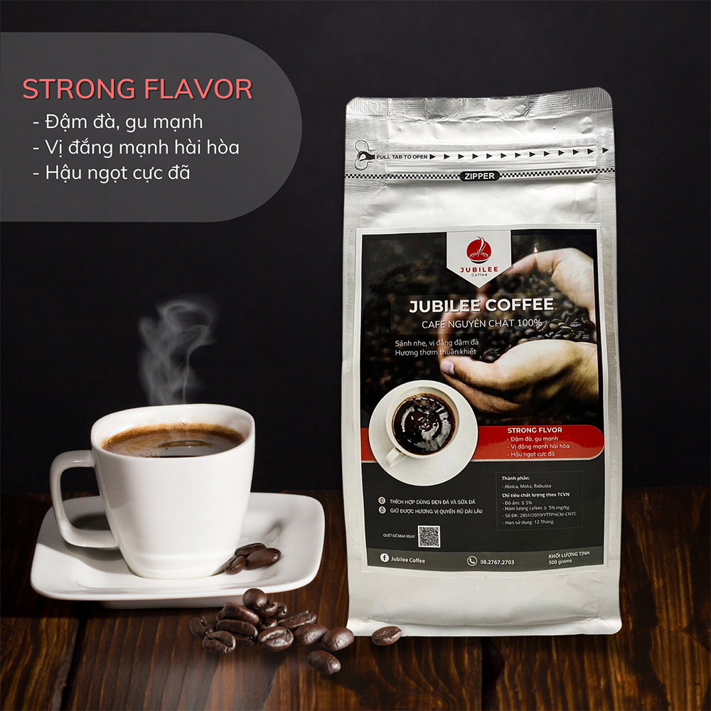 1kg Cà Phê rang xay đặc biệt 100% nguyên chất rang mộc pha phin chọn lọc, cafe nguyên chất đậm mạnh, hậu ngọt - bản giới hạn đặc biệt JUBILEE COFFEE - cafe pha phin - cafe rang xay pha phin