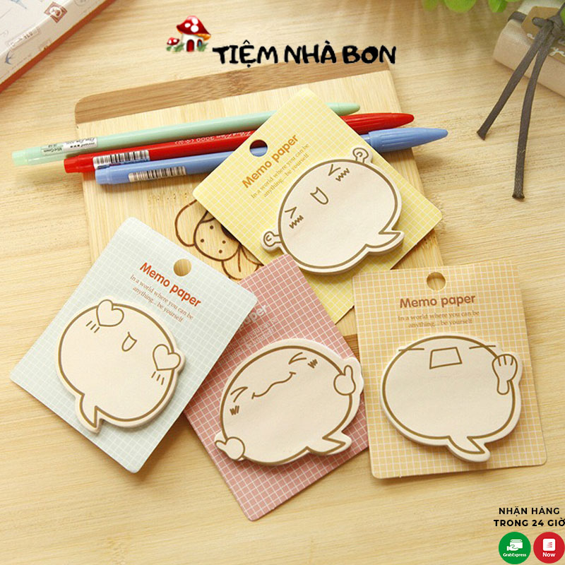 Set 30 tờ giấy ghi chú note Memo Paper nhiều biểu cảm xinh xắn