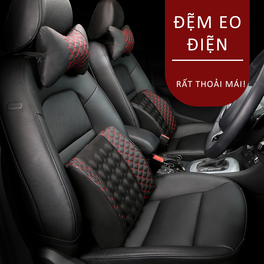 Đệm lưng ô tô mát xa Gối massage lưng ô tô Gối tựa lưng mát xa dùng điện 12V Đệm eo ô tô đệm matxa ô tô điện