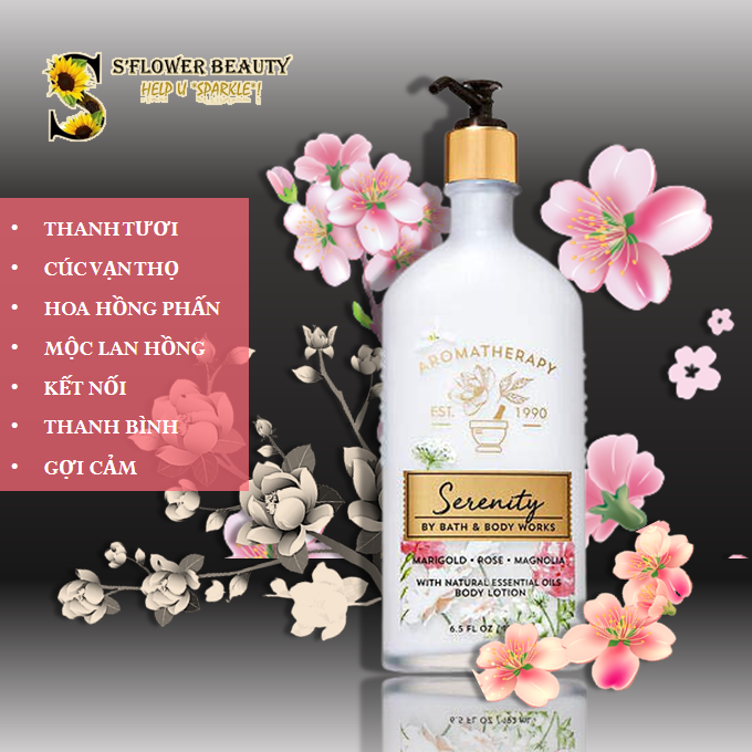 🌸 serenity | bst thư giãn | sữa dưỡng thể bath & body works aromatherapy moisturizing body lotion