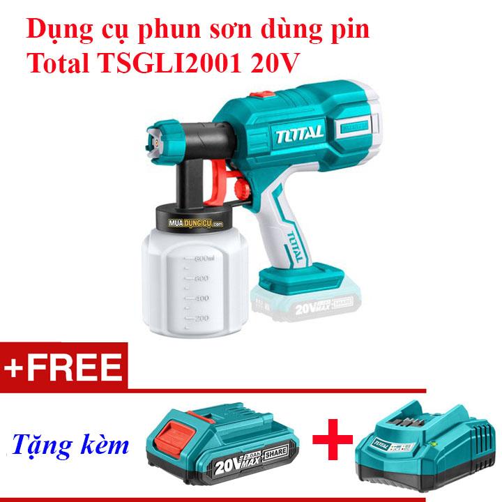 Máy phun sơn dùng pin 20V Total TSGLI2001 - bao gồm pin sạc