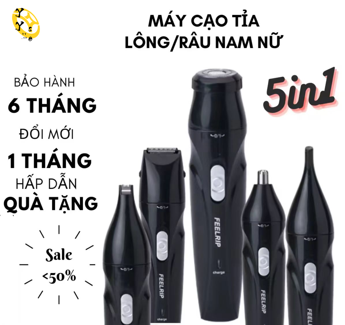 Dao cạo lông vùng kín bikini cạo lông mặt tỉa lông mày, máy cạo lông wax lông tẩy lông nách cắt tỉa lông mũi đa năng-5in1