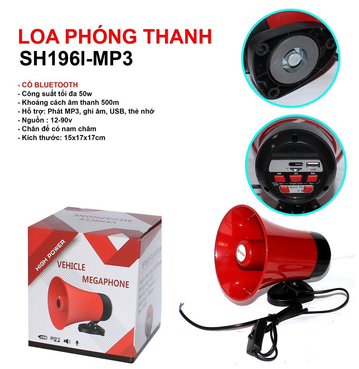 Loa rao bán hàng dùng điện bình ác quy 12v