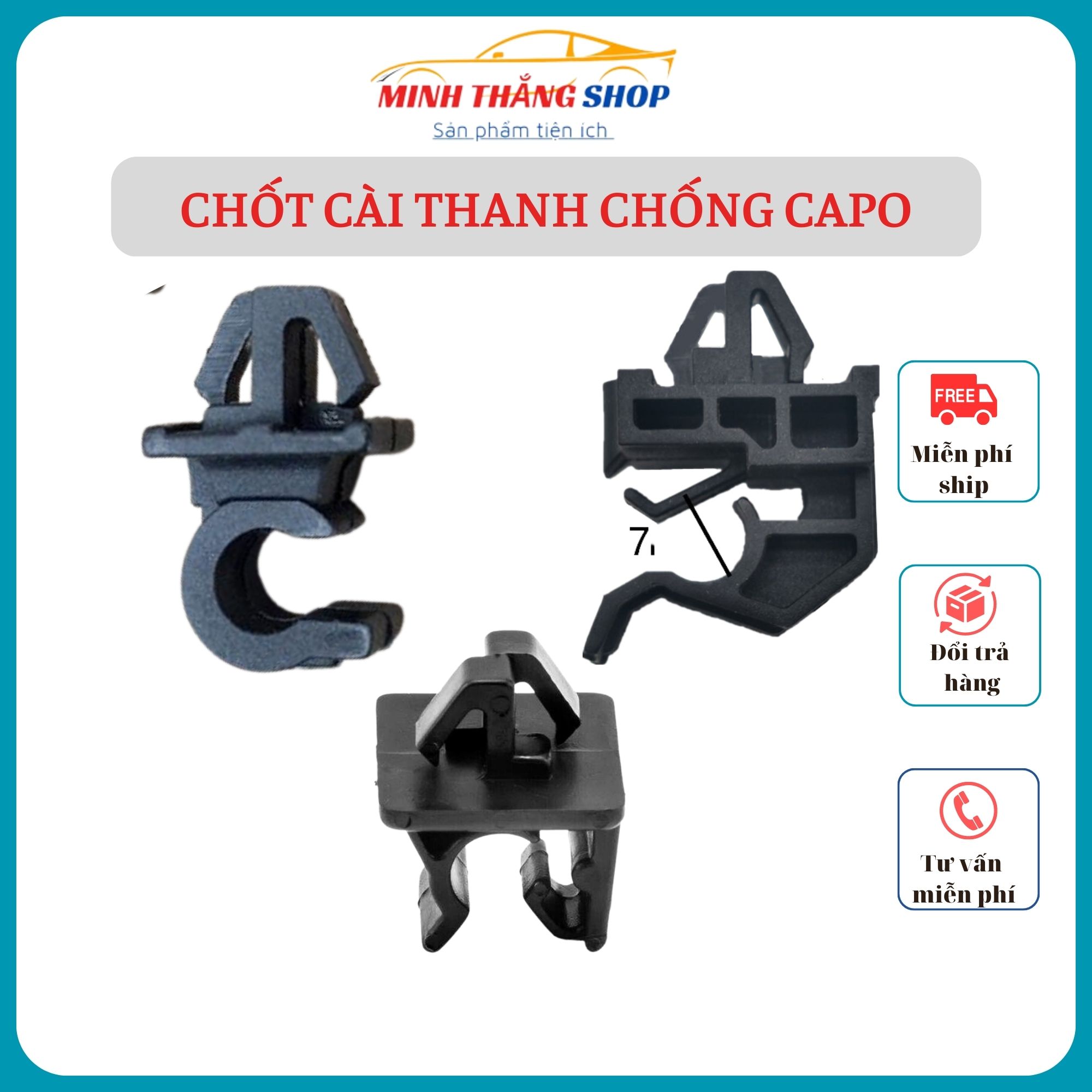 Nhựa cài thanh chống capo xe ô tô