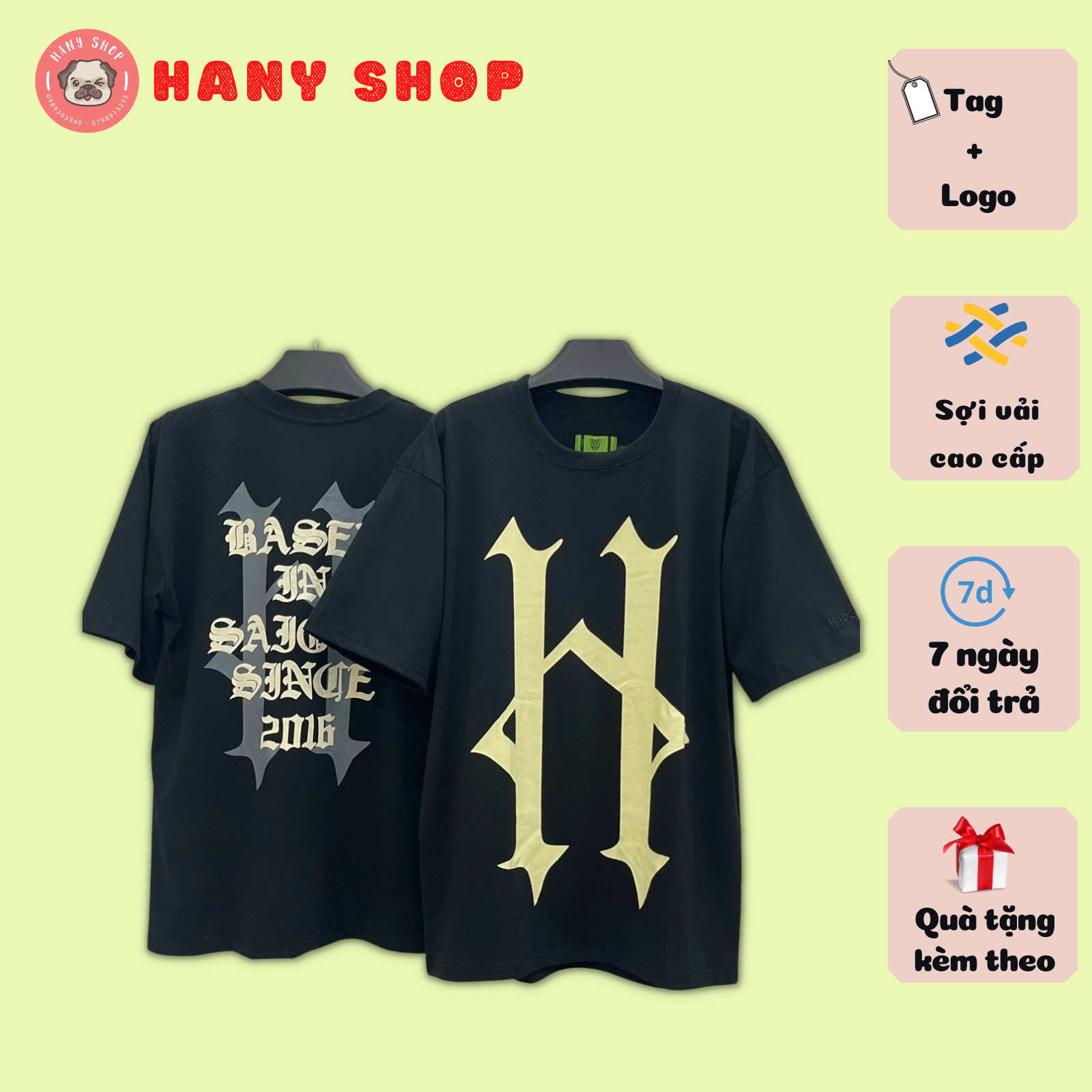 Áo thun Hades Alternative Tee màu đen unisex nam nữ form rộng tay lỡ vải cotton dày mịn full tag Hany Shop AL222
