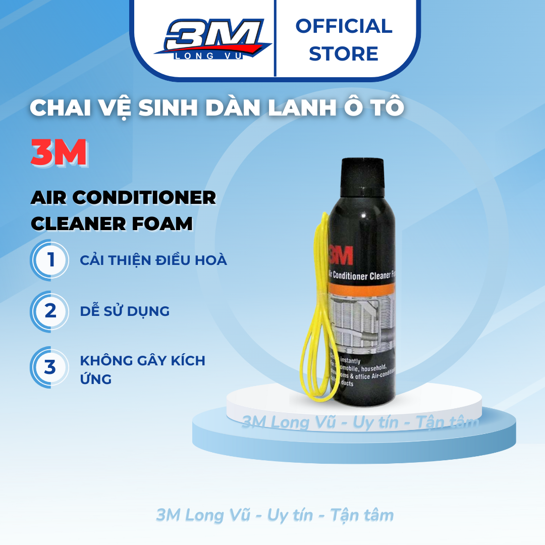 Dung Dịch Vệ Sinh Dàn Lạnh Ô Tô 3M Air Conditioner Cleaner Foam 250ml - Chai Xịt Vệ Sinh Hệ Thống Điều Hòa Ô Tô 3M 3M-ACC - 3M Long Vu