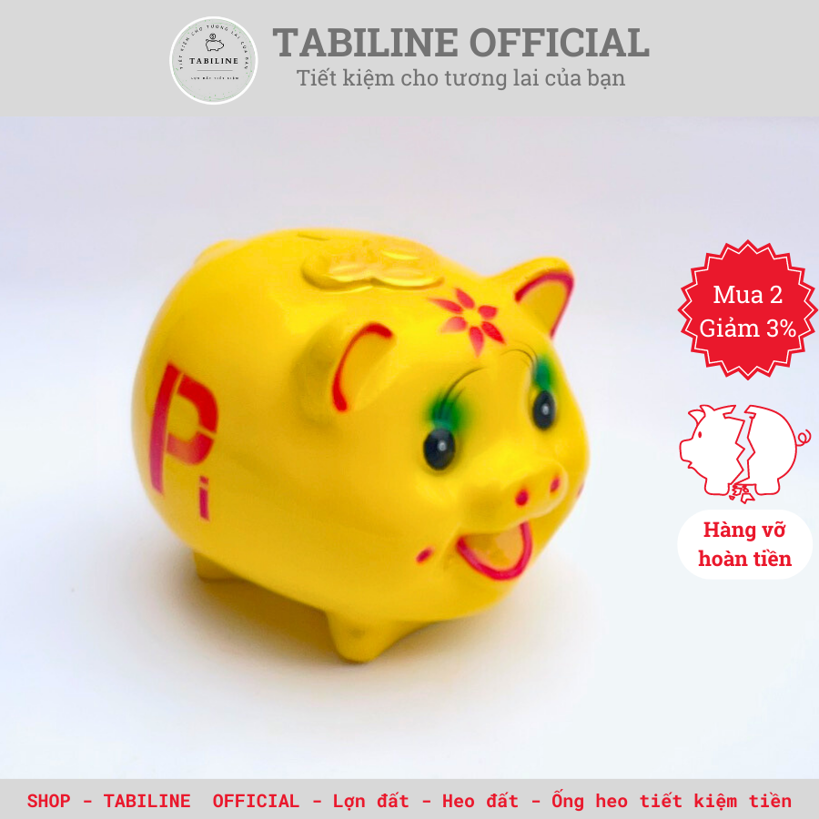 Lợn đất heo đất ống heo tiết kiệm tiền TABILINE Size vừa nhiều màu sắc LD03