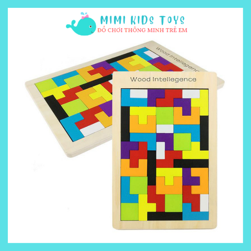Đồ chơi xếp gạch tetris xếp hình gỗ puzzle - Đồ chơi gỗ thông minh cho bé
