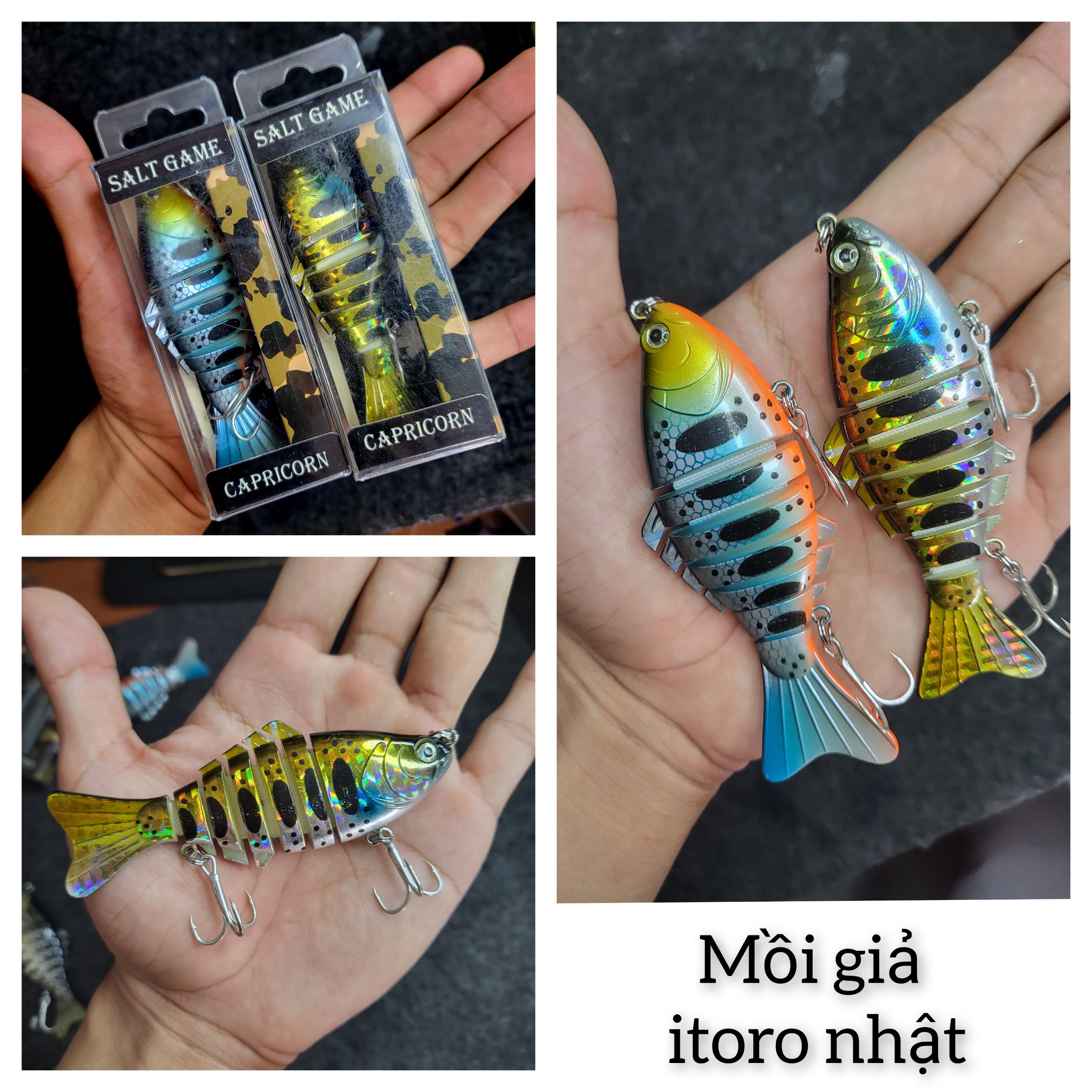 Mồi giả itoro dạng nhiều khúc, mồi câu cá Chẽm action thật 9,5cm/16gram