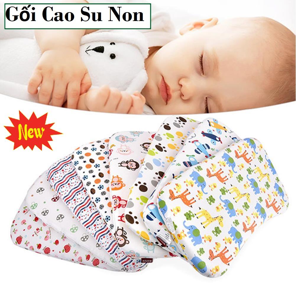 Gối chống ngủ ngáy, Gối nằm cho bé, Gối Cao Su Non Cho Bé Êm Ái, Bảo Vệ Chống Méo Đầu Khi Bé Nằm, Thấm Hút Mồ Hôi Tốt, An Toàn Da Bé.