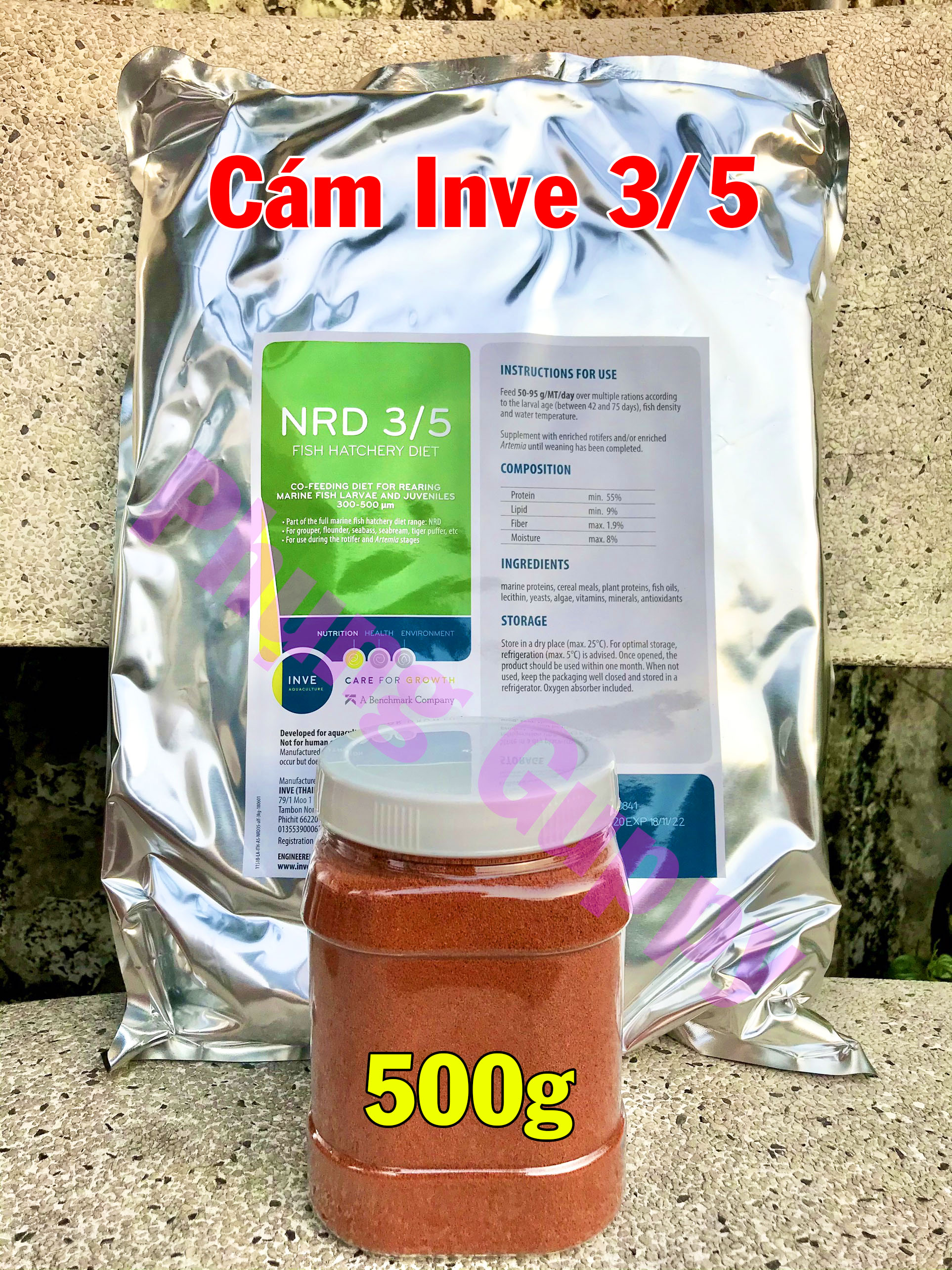 Cám thái inve 3/5 thức ăn cho cá 7 màu 500g