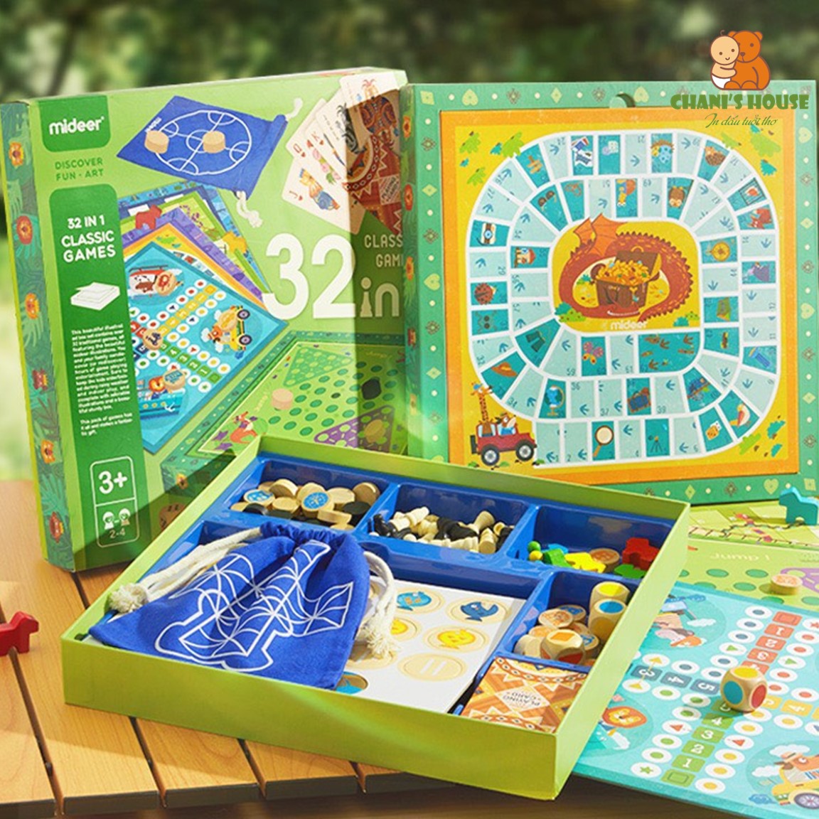 Board game 32 in 1 mideer tích hợp 32 trò chơi tương tác kinh điển