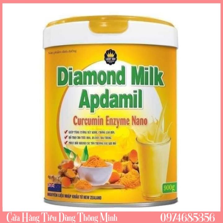 Sữa Diamond Milk Apdamil Curcumin Enzyme Nano Luckyway - Hộp 900g # Shop Mui Đang
