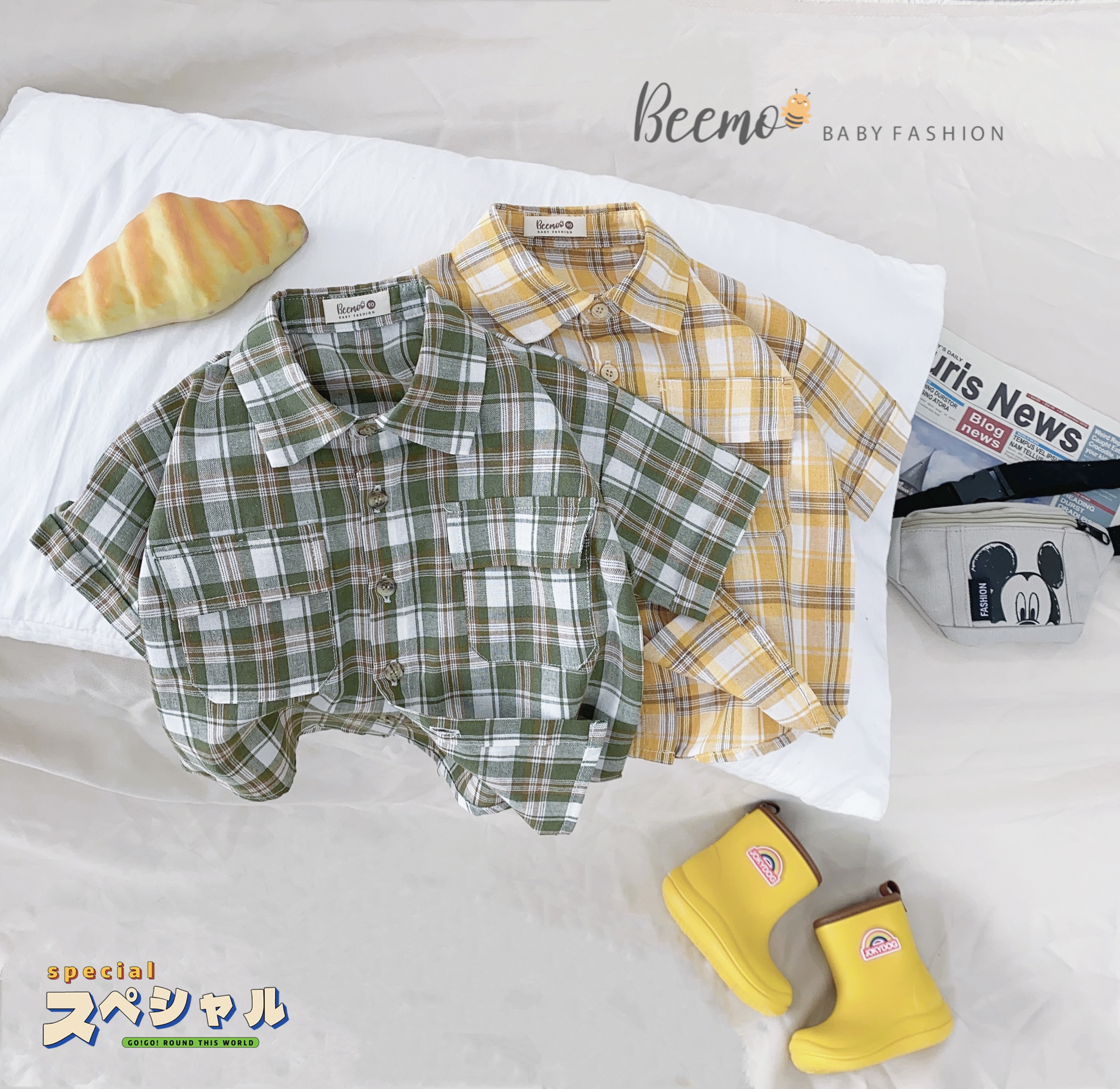 Áo sơ mi bé trai beemo a37 sơ mi bé trai chất liệu thô kẻ cao cấp, đứng form tone màu bé mặc siêu tôn da, shop mẹ mỡ