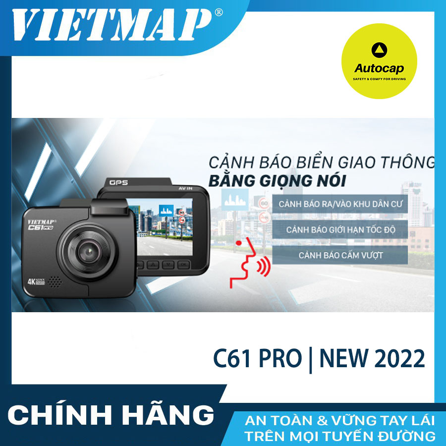 Camera hành trình VIETMAP C61 Pro - G.P.S Wifi 4K + thẻ nhớ 32/64GB/128GB class