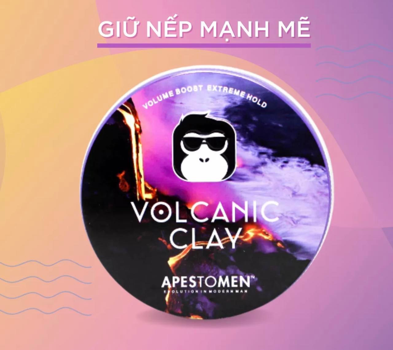 Sáp vuốt tóc nam volcanic clay apestomen cao cấp - 80g